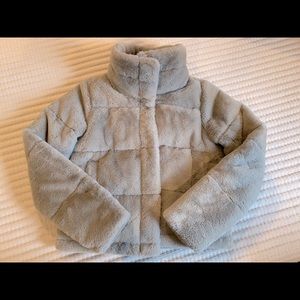 Abercrombie and Fitch Faux Fur Mini Puffer Coat